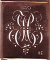 HE - Alte Monogramm Schablone mit nostalgischen Schnörkeln