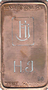 HJ - Alte Jugendstil Stickschablone - Medaillon-Design