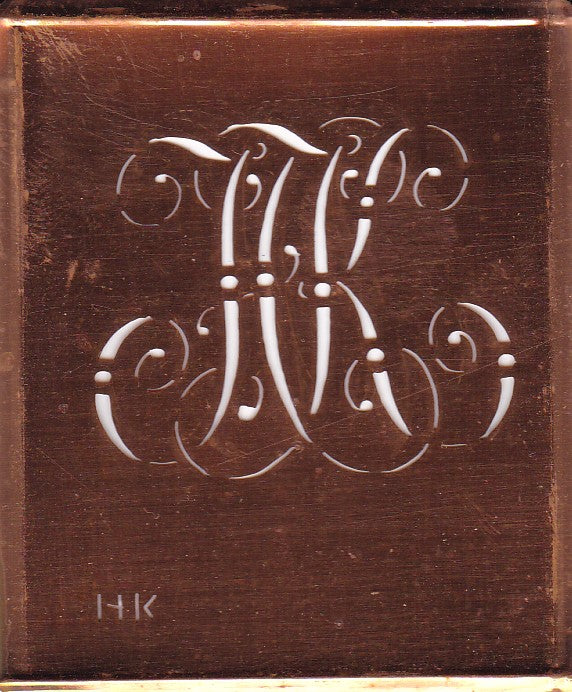 HK - Alte verschlungene Monogramm Stick Schablone