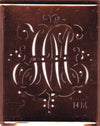 HM - Alte Monogramm Schablone mit nostalgischen Schnörkeln
