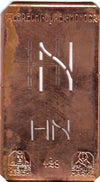 HN - Kleine Monogramm-Schablone in Jugendstil-Schrift