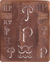 HP - Uralte Monogrammschablone aus Kupferblech