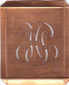 HP - Hübsche alte Kupfer Schablone mit 3 Monogramm-Ausführungen