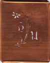 HU - Hübsche, verspielte Monogramm Schablone Blumenumrandung