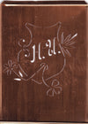 HU - Seltene Stickvorlage - Uralte Wäscheschablone mit Wappen - Medaillon