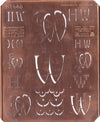 HW - Uralte Monogrammschablone aus Kupferblech