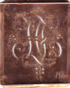 HZ - Antiquität aus Kupferblech zum Sticken von Monogrammen und mehr