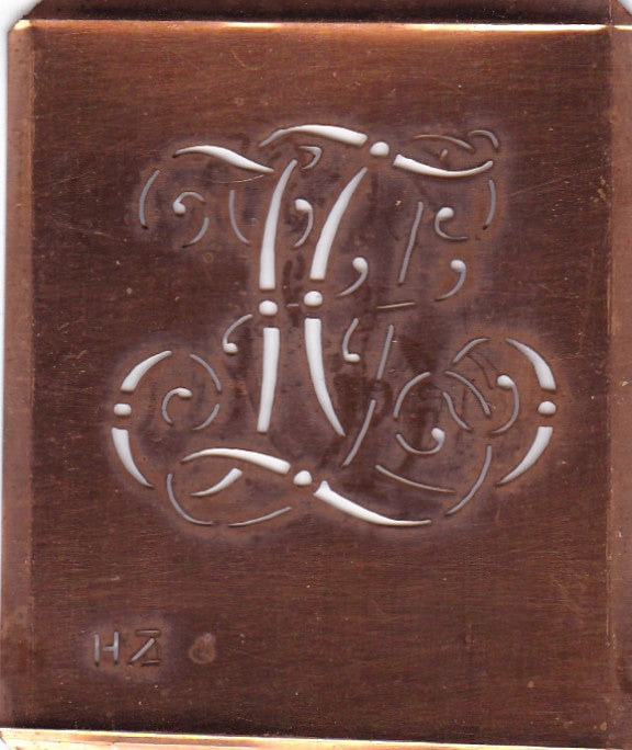 HZ - Alte verschlungene Monogramm Stick Schablone