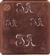 JA - Alte Kupferschablone mit 4 Monogrammen