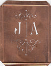 JA - Besonders hübsche alte Monogrammschablone