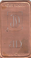 JD - Alte Jugendstil Stickschablone - Medaillon-Design