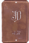 JD - Alte Monogramm Schablone zum Sticken