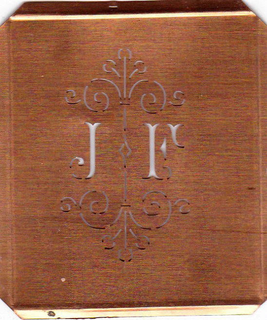 JF - Besonders hübsche alte Monogrammschablone
