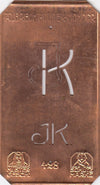 JK - Kleine Monogramm-Schablone in Jugendstil-Schrift