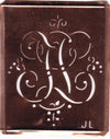JL - Alte Monogramm Schablone mit Schnörkeln
