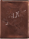 JM - Seltene Stickvorlage - Uralte Wäscheschablone mit Wappen - Medaillon