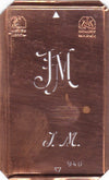 JM - Alte Monogramm Schablone zum Sticken