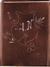JN - Seltene Stickvorlage - Uralte Wäscheschablone mit Wappen - Medaillon