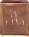 JN - Hübsche alte Kupfer Schablone mit 3 Monogramm-Ausführungen