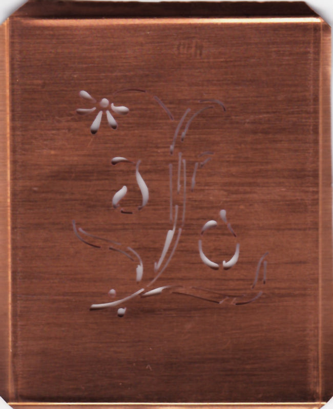 JO - Hübsche, verspielte Monogramm Schablone Blumenumrandung
