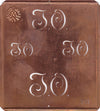 JO - Alte Kupferschablone mit 4 Monogrammen