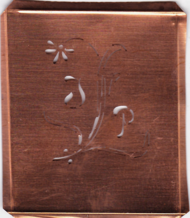 JP - Hübsche, verspielte Monogramm Schablone Blumenumrandung