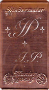www.knopfparadies.de - JP - Alte Stickschablone mit 2 zarten Monogrammen