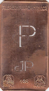 JP - Kleine Monogramm-Schablone in Jugendstil-Schrift