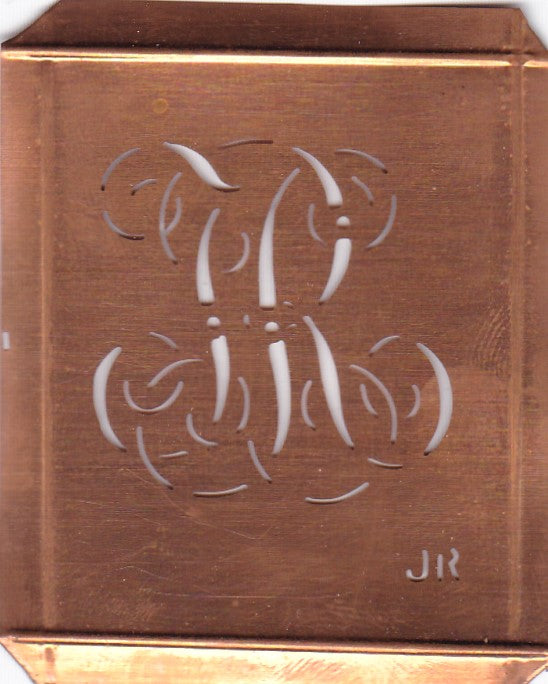 JR - Alte Monogramm Schablone zum Sticken und vieles mehr