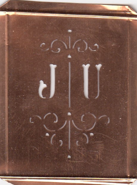 JU - Besonders hübsche alte Monogrammschablone
