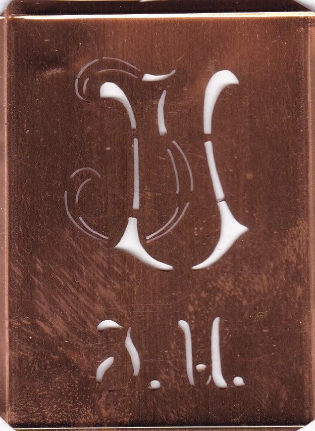 JU - Stickschablone für 2 verschiedene Monogramme