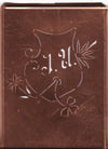 JU - Seltene Stickvorlage - Uralte Wäscheschablone mit Wappen - Medaillon