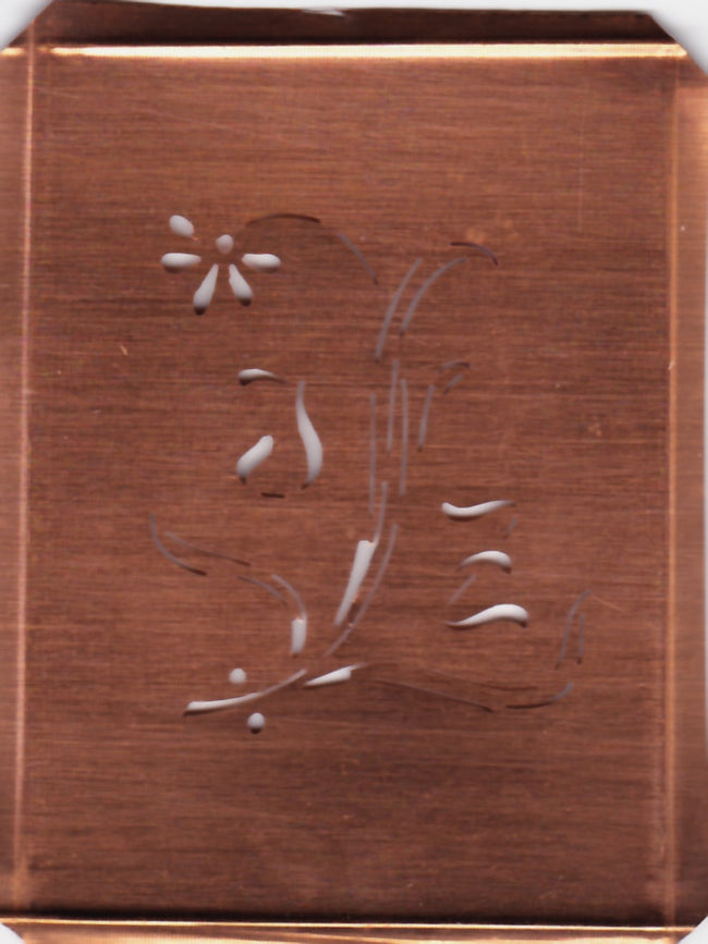 JZ-2 - Hübsche, verspielte Monogramm Schablone Blumenumrandung