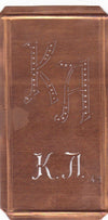 KA - Alte Monogramm Schablone zum Sticken
