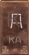 KA - Kleine Monogramm-Schablone in Jugendstil-Schrift