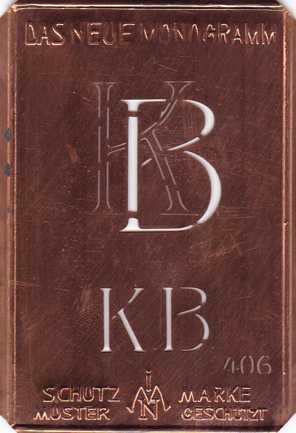 KB - Alte Jugendstil Monogrammschablone