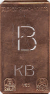KB - Kleine Monogramm-Schablone in Jugendstil-Schrift