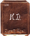 KD - Kleine Monogramm Schablone zum Besticken von Herrenhemden