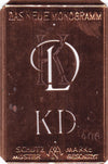 KD - Alte Jugendstil Monogrammschablone
