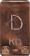 KD - Kleine Monogramm-Schablone in Jugendstil-Schrift