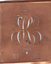 KE - Alte Monogrammschablone aus Kupfer