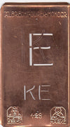 KE - Kleine Monogramm-Schablone in Jugendstil-Schrift