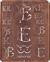 KE - Uralte Monogrammschablone aus Kupferblech