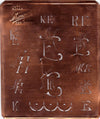 www.knopfparadies.de - KE - Antike Stickschablone aus Kupferblech