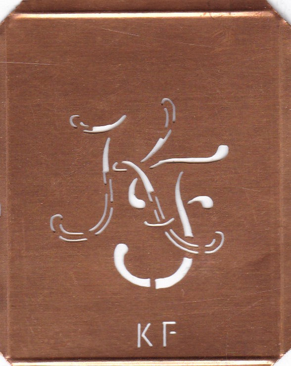 KF - 90 Jahre alte Stickschablone für hübsche Handarbeits Monogramme