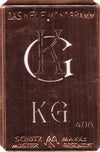 KG - Alte Jugendstil Monogrammschablone