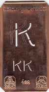 KK - Kleine Monogramm-Schablone in Jugendstil-Schrift