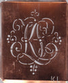 KL - Hübsche alte verschnörkelte Monogrammschablone