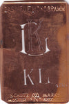 KL - Alte Jugendstil Monogrammschablone