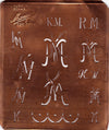 www.knopfparadies.de - KM - Antike Stickschablone aus Kupferblech